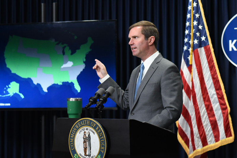 Beshear speaking about the executive order